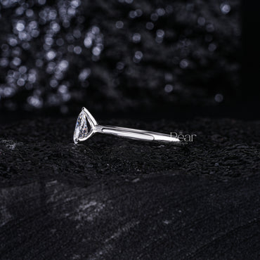 0.6Ct Pear Labgrown Diamond Solitaire Engagement Ring - Pear Jewels