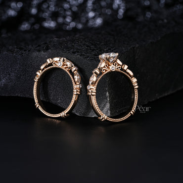 0.75Ct Round Fancy Shape Wedding Band - Pear Jewels