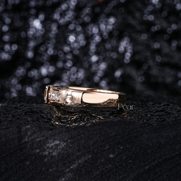 0.75Ct Round Seven Stone Mens Labgrown Diamond Ring - Pear Jewels