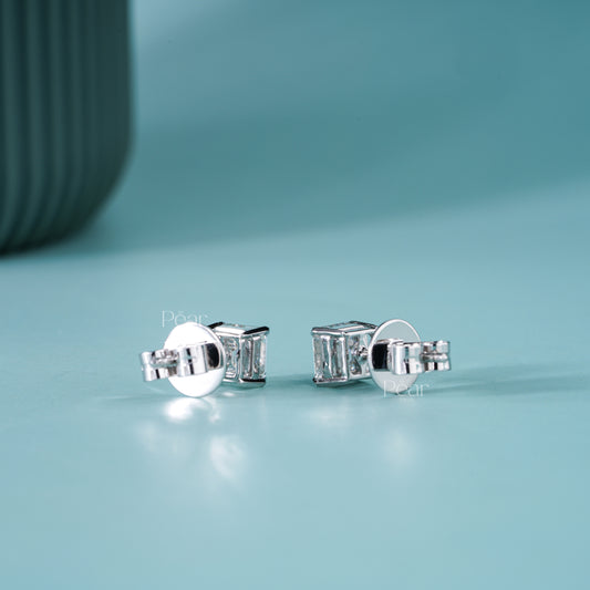 Asscher Lab-Grown Diamond Stud Earrings – 2.00 TCW, D Colour, VVS2 Clarity