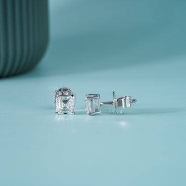 Asscher Lab-Grown Diamond Stud Earrings – 2.00 TCW, D Colour, VVS2 Clarity