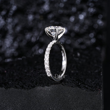 2.0Ct Round Solitaire Labgrown Diamond Engagement Ring - Pear Jewels