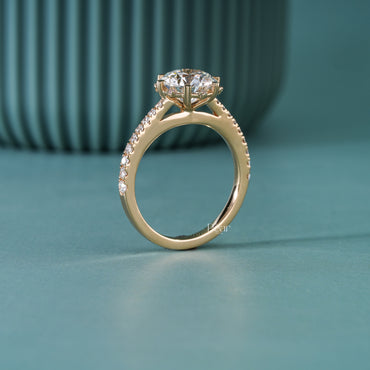 2CT Round Lab-Grown Diamond Heart Prong Engagement Ring IGI Certified