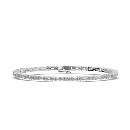 Bold Sleeping Emerald Lab-grown Diamond Tennis Bracelet - Pear Jewels