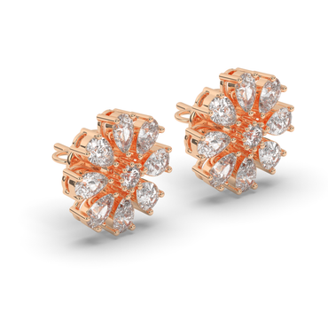 Charming Pear & Round Lab-Grown Diamond Dangle Earrings - Pear Jewels