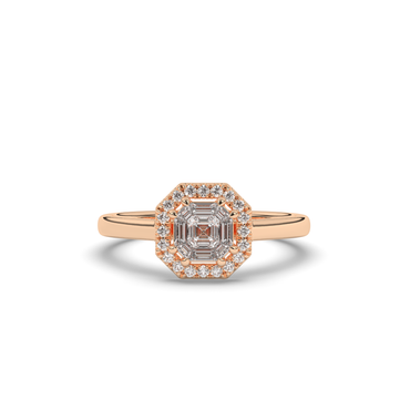 Classic Halo Asscher-Cut Lab-Grown Diamond Wedding Ring - Pear Jewels