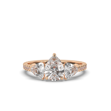 Classic Three-Stone Pear & Trillion Lab-Grown Diamond Engagement Ring - Pear Jewels