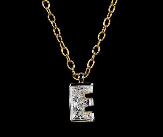 E Initial 7mm Lab-Grown Diamond Letter Pendant Necklace IGI Certified