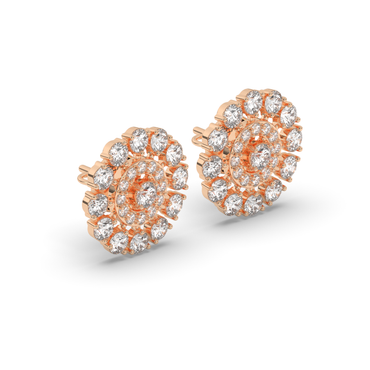Ethereal Sparkle Round Lab-Grown Diamond Earrings - Pear Jewels