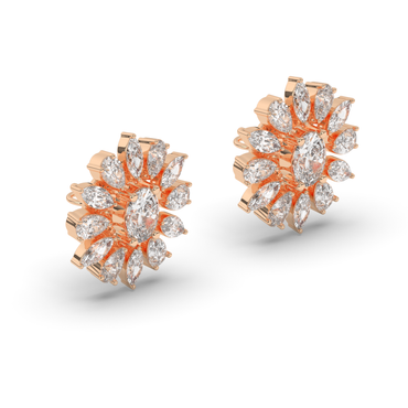 Exquisite Mixed Shape Lab-Grown Diamond Cluster Earrings - Pear Jewels