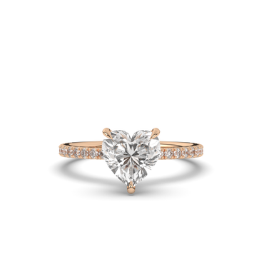 Lab-Grown Diamond Solitaire Heart Ring - Pear Jewels