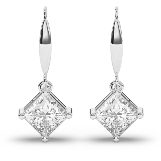 Majestic Princess Lab-Grown Diamond Dangle Earrings - Pear Jewels
