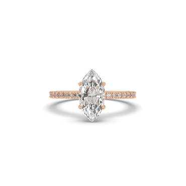 Marquise Lab-Grown Diamond Solitaire with Side Stones - Pear Jewels