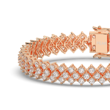 Multi-Row Sterling Tennis Bracelet with Lab-grown Round Diamonds - Pear Jewels