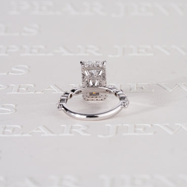 3.70CT Radiant Double Halo with Marquise & Round Lab-Grown Diamond Engagement Ring