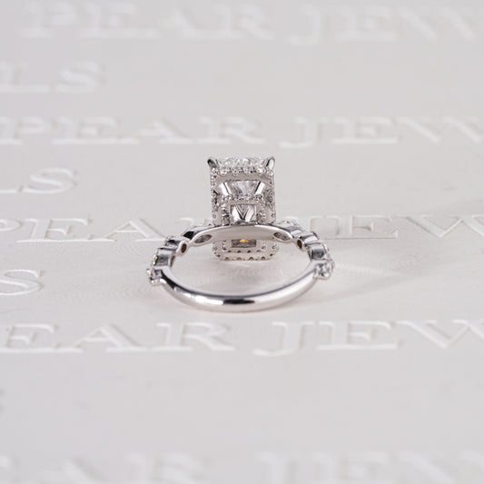 3.70CT Radiant Double Halo with Marquise & Round Lab-Grown Diamond Engagement Ring
