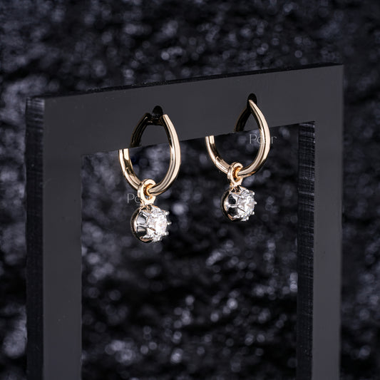 2.00TCW Round Brilliant Lab-Grown Diamond Hoop Earrings