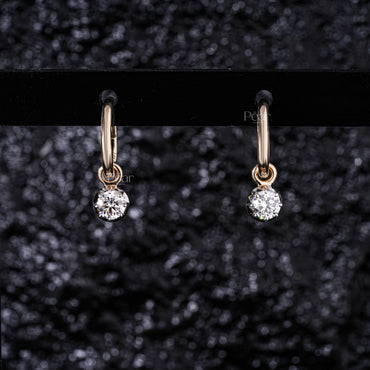 2.00TCW Round Brilliant Lab-Grown Diamond Hoop Earrings