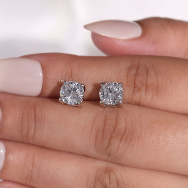 2.00TCW Round Brilliant Lab-Grown Diamond Stud Earrings – 14K White Gold, E Colour, VVS2 Clarity, IGI Certified