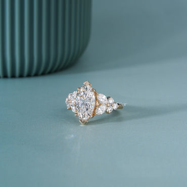 2.50CT Marquise Lab-Grown Diamond Engagement Ring with Side Diamonds