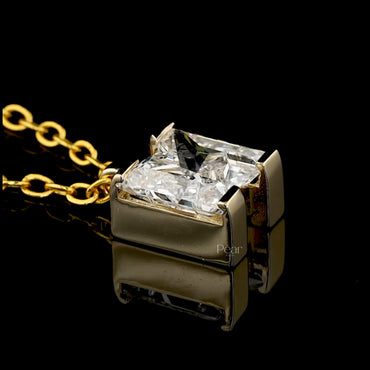 “M” Initial 7mm Lab-Grown Diamond Pendant Necklace | IGI Certified