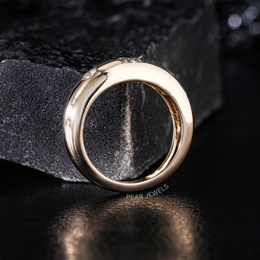 Antique Three Stone 0.5ct Center stone Labgrown Diamond Ring - Pear Jewels