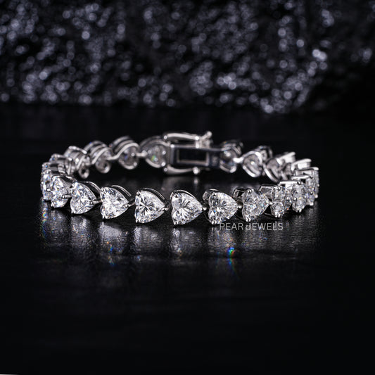 0.8ct Heart Shape Tennis Labgrown Diamond Bracelet - PearJewels Australia