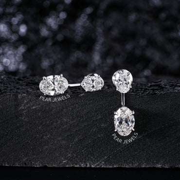 1.0ct + 0.5ct Two in one Oval Labgrown Diamond Studs - Pear Jewels