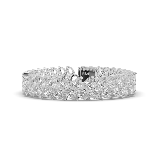 Pear Radiance Lab-grown Diamond Double Row Tennis Bracelet - Pear Jewels