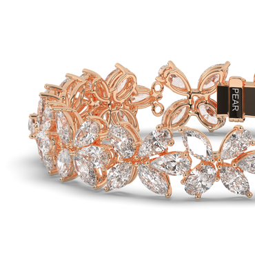 Pear Shaped Butterflyl Lab grown Diamond Fashion Tennis Bracelet - Pear Jewels