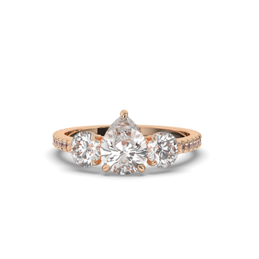 Pear Three Stone Solitaire Labgrown Diamond Ring - Pear Jewels