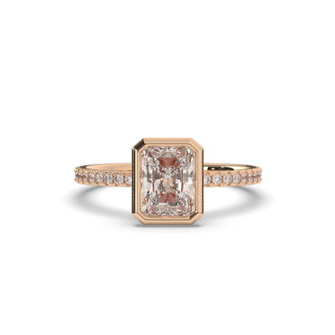 Radiant Lab-Grown Diamond Ring in Bezel Setting - Pear Jewels