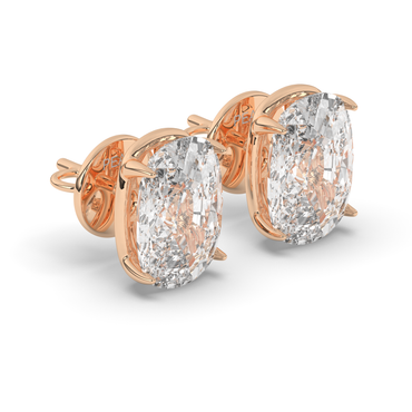 Refined Cushion Cut Lab-Grown Diamond Solitaire Stud Earrings - Pear Jewels
