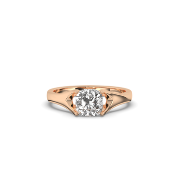 Round Lab-Grown Diamond Solitaire Cushion Ring - Pear Jewels