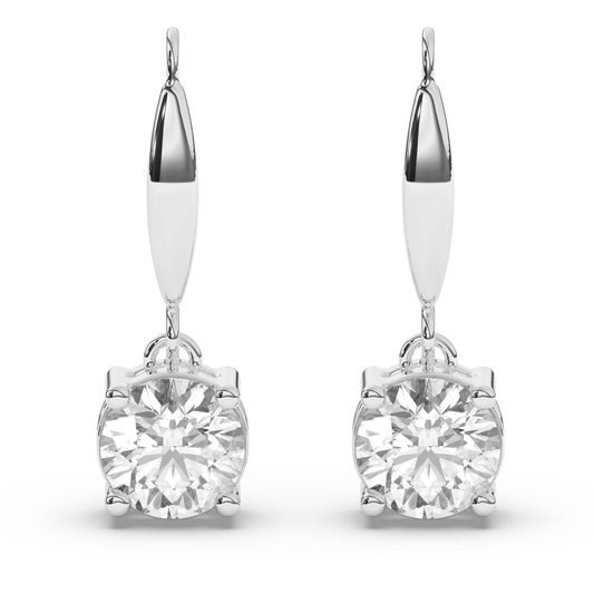 Round Lab Grown Diamond Dangles & Drops Earrings - Pear Jewels