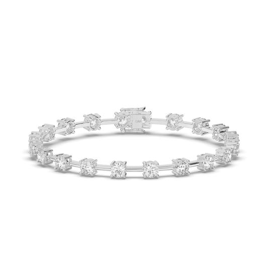 Spaced-Out Lab-grown Diamond Tennis Bracelet - Pear Jewels