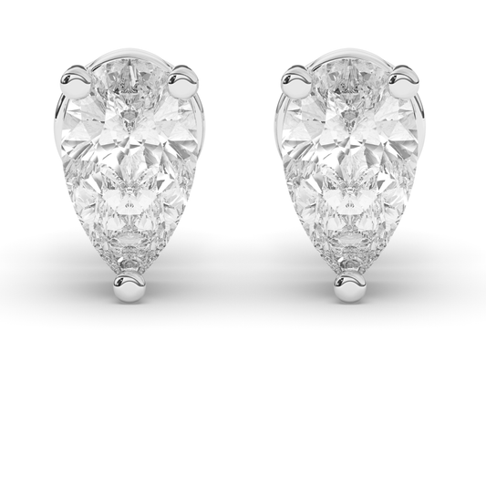 Stunning Pear-Cut Lab-Grown Diamond Solitaire Studs - Pear Jewels