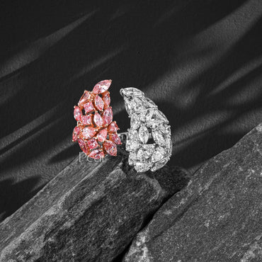 Marquise & Pear LabGrown Diamond Fancy Flower Engagement Ring - Pear Jewels