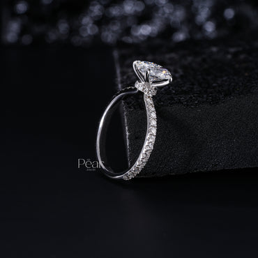 1.5Ct Oval Labgrown Diamond Engagement Ring - Pear Jewels