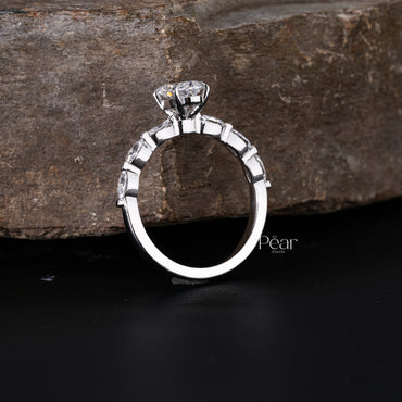 Seven-Stone Oval & Marquise Lab-Grown Diamond Ring - Pear Jewels