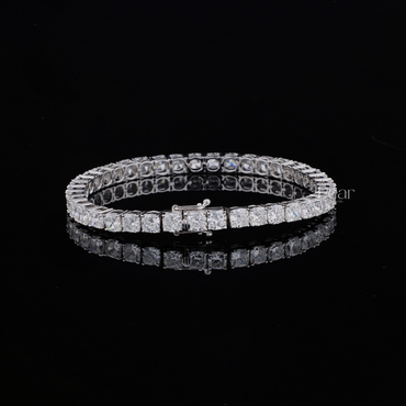 Cushion Lab Grown Diamond Tennis Bracelet - Pear Jewels