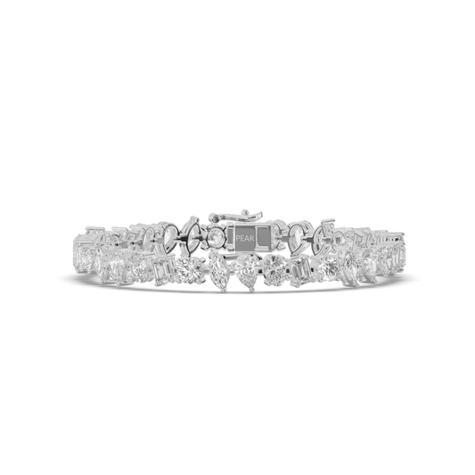 Wide Pear-Shaped Lab-grown Diamond Tennis Bracelet - Pear Jewels