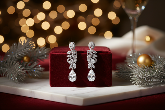 Elegant Diamond Earrings from Pear Jewels Australia to Shine at Christmas Parties