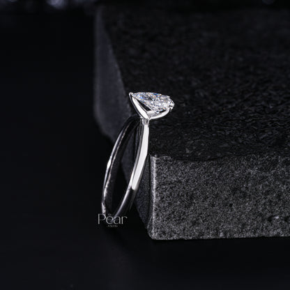 0.6Ct Pear Labgrown Diamond Solitaire Engagement Ring - Pear Jewels