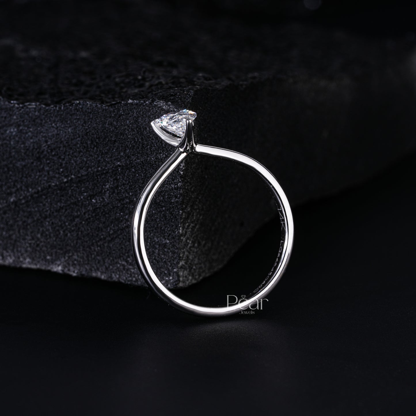 0.6Ct Pear Labgrown Diamond Solitaire Engagement Ring - Pear Jewels