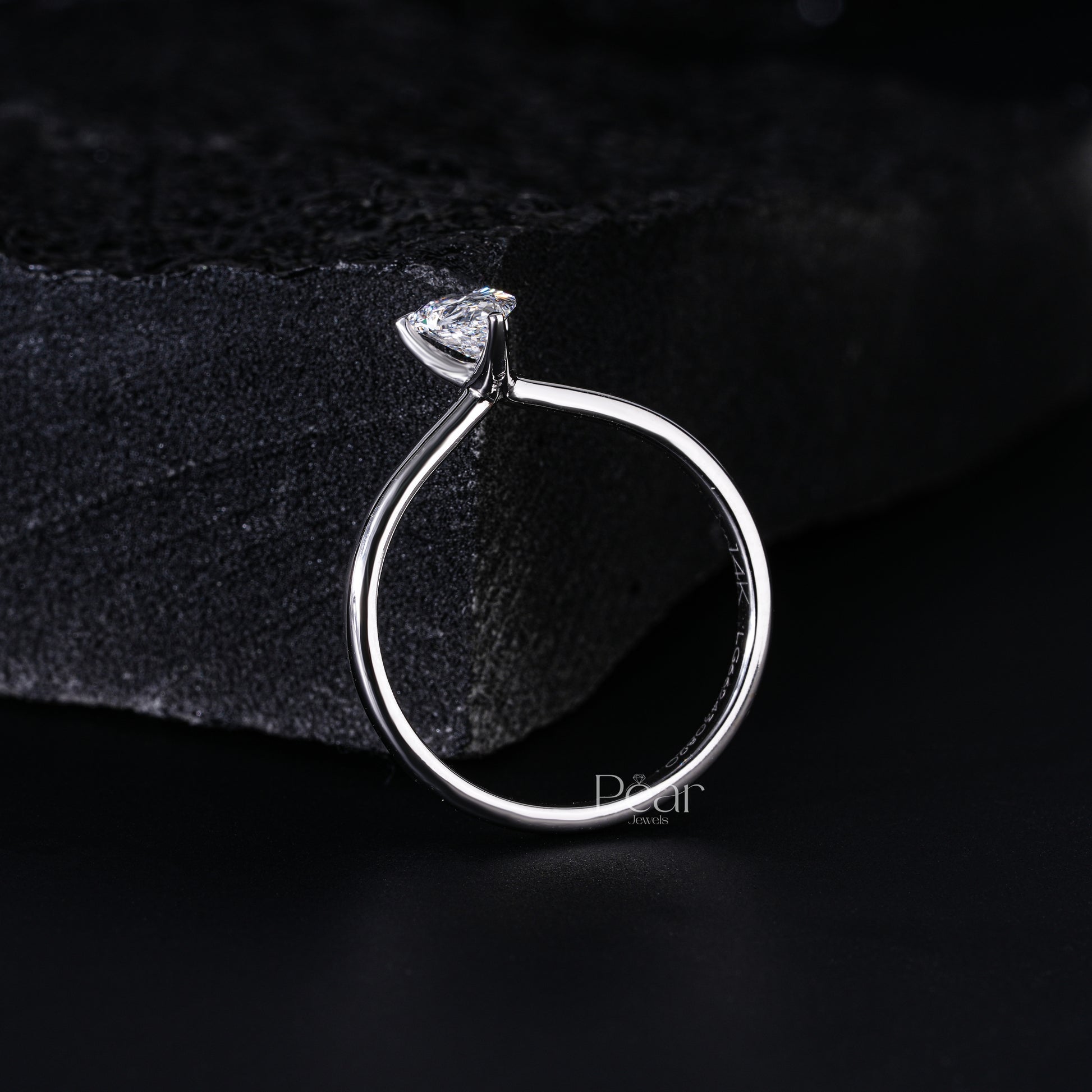 0.6Ct Pear Labgrown Diamond Solitaire Engagement Ring - Pear Jewels