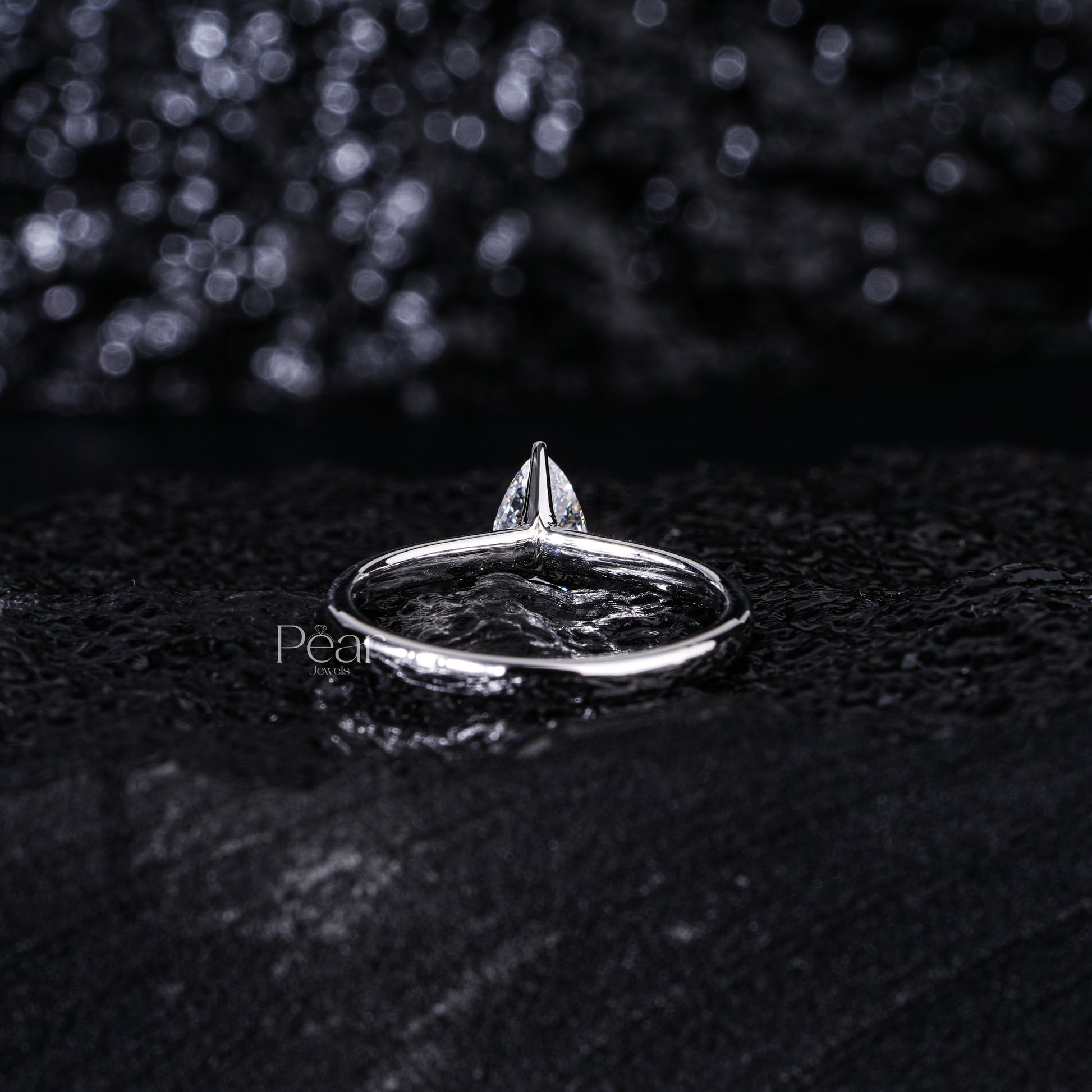0.6Ct Pear Labgrown Diamond Solitaire Engagement Ring - Pear Jewels