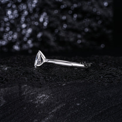 0.6Ct Pear Labgrown Diamond Solitaire Engagement Ring - Pear Jewels