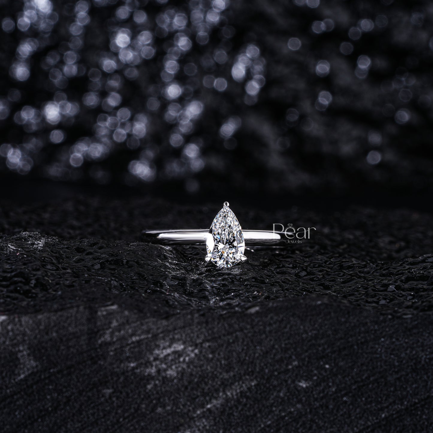 0.6Ct Pear Labgrown Diamond Solitaire Engagement Ring - Pear Jewels