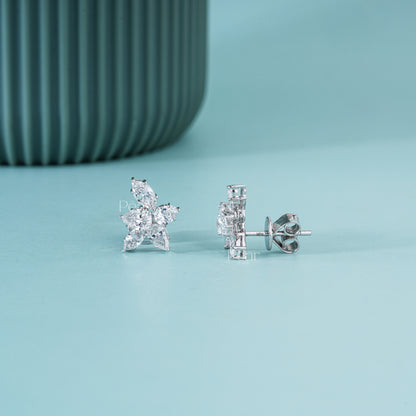 Pear & Marquise Lab-Grown Diamond Flower Earrings